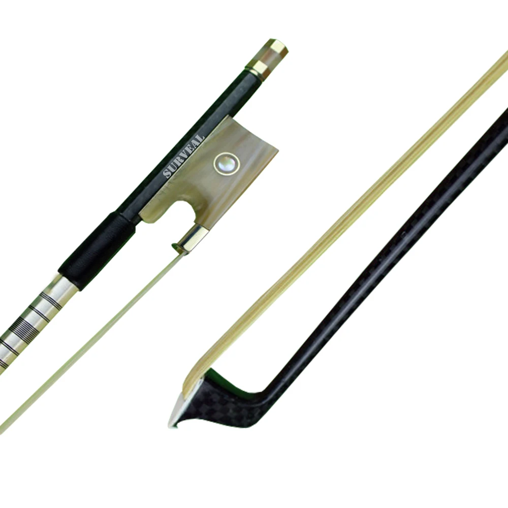 Высокое качество 4/4 углеродное волокно скрипка бант натуральный Сибирский белый