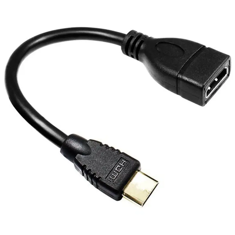 Мини HDMI-совместимый штекер-HDMI-совместимый гнездо адаптер кабель 1080P 15 см
