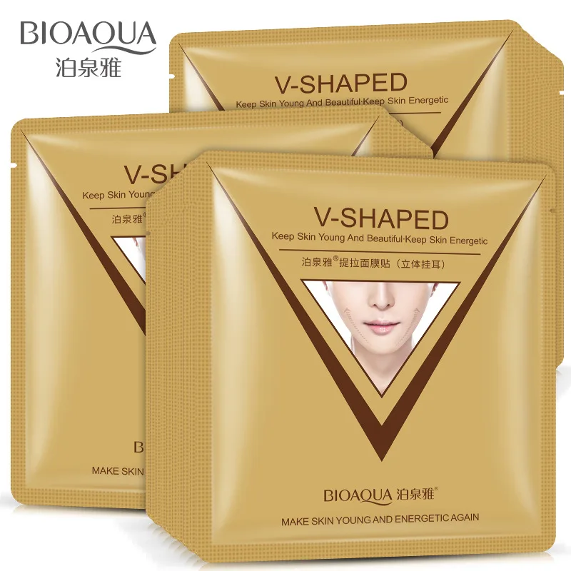 V образные маски для лица BIOAUQA увлажняющая очищающая нагревательная маска