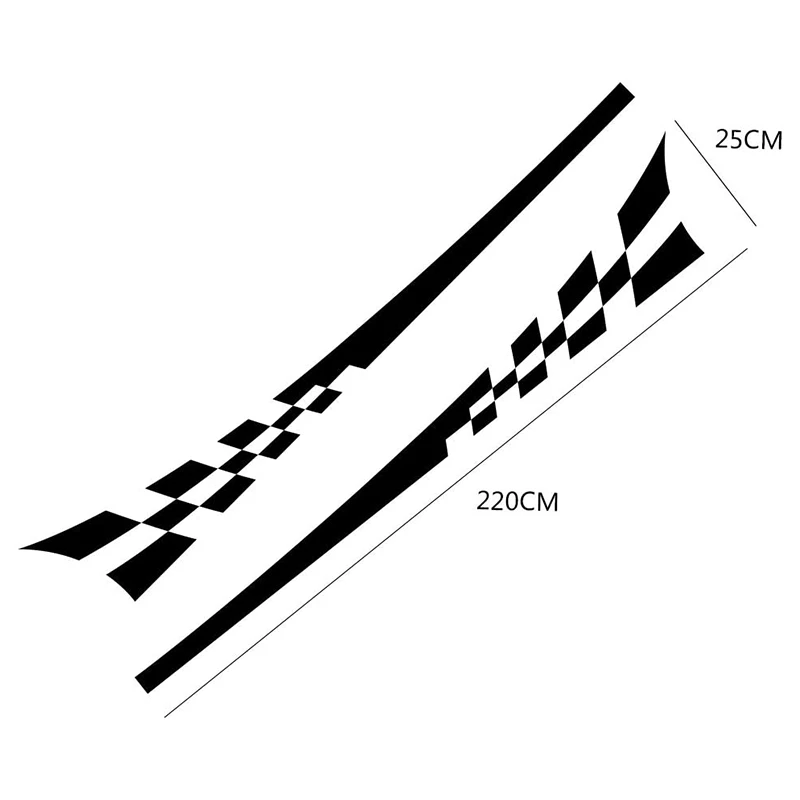 

New220X25Cm Car Side Skirt Sticker Stripe Decal Both Side Racing Car Stickers Camouflage Stripes Car Wrap Vinyl Film