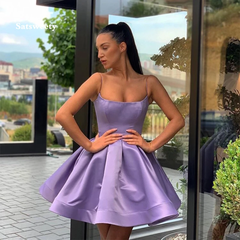 

Simple Mini Short Graduation Homecoming Dresses Draped Skirt 2020 Short Purple Homecoming Cocktail Party Dress vestido de fiesta