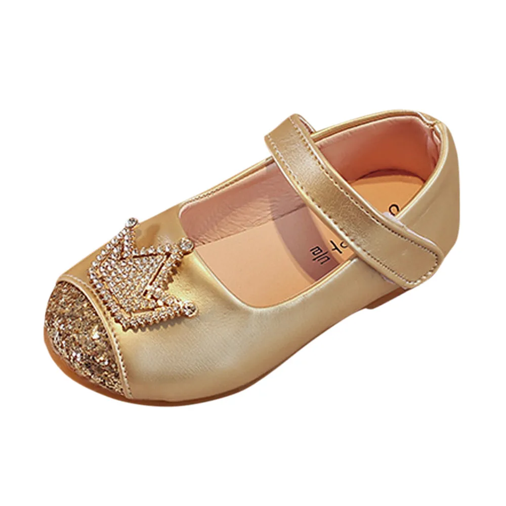 Новинка 2019 года сандалии с короной для маленьких девочек Детские вечерние туфли