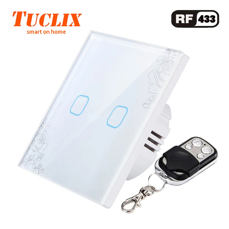 TUCLIX EU/UK 2 gang 1 way дистанционное управление сенсорный выключатель настенный