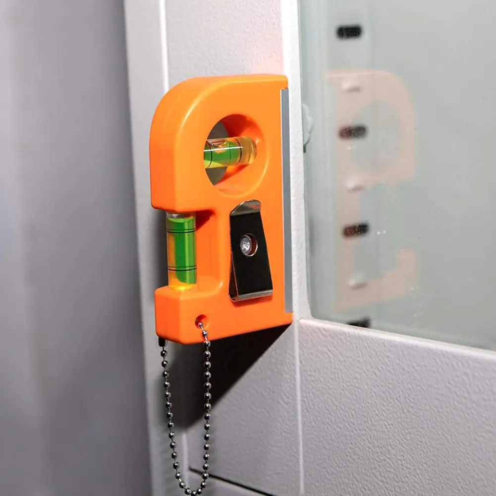 

Mini Key Chain Level ABS Plastic Shell and Aluminum Alloy Base V Stripe for Woodworking Tools Factory Machinery Leveller