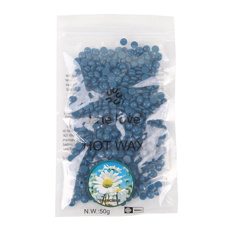Blue -50g 50 г/пакет, воск для депиляции, горячая пленка, твердый воск, гранулы, для восковой эпиляции, бикини, для удаления волос на теле, Bean, восковые бобы - Цвет: Blue -50g