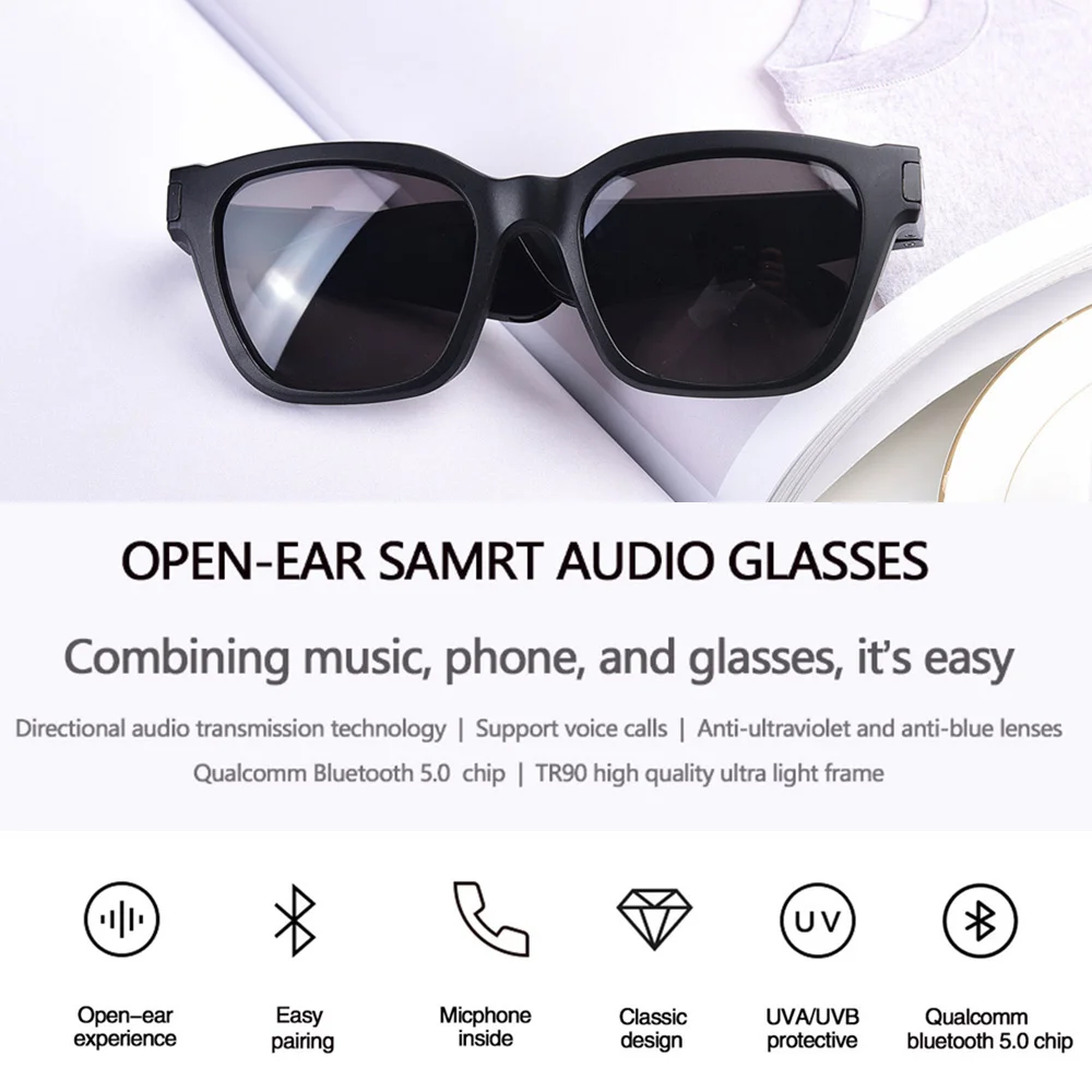 Солнцезащитные очки с открытыми ушами Bluetooth 5 0 умные ии TWS наушники