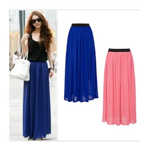 

Summer Style Fashion Long Long Skirt, The Latest Elastic Waist Bohemian Long Skirt, Colorful Casual Skirt