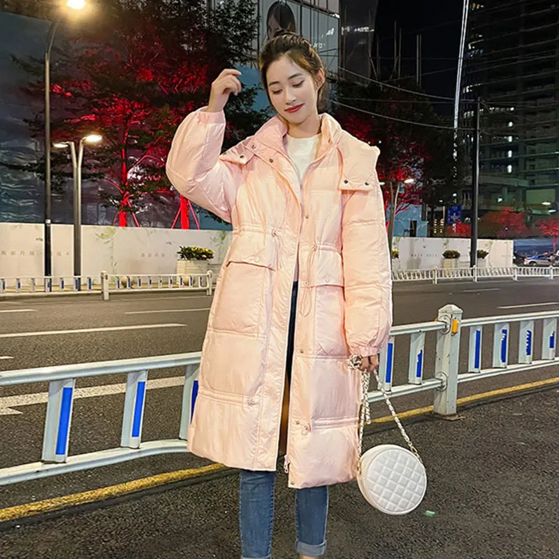 2021 Winter Women's Jacket Long Cotton Quilted Coat Plus Size Hooded Loose Parkas Women Cold-Proof Thick Warm Puffer Jacket