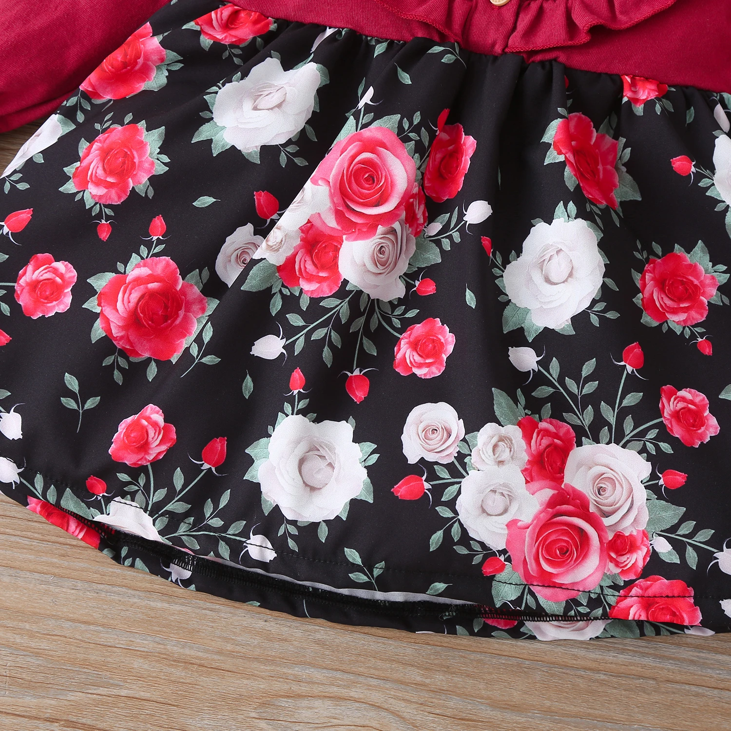 

Baby Girl Floral Sweet Long-sleeve Cotton Dress