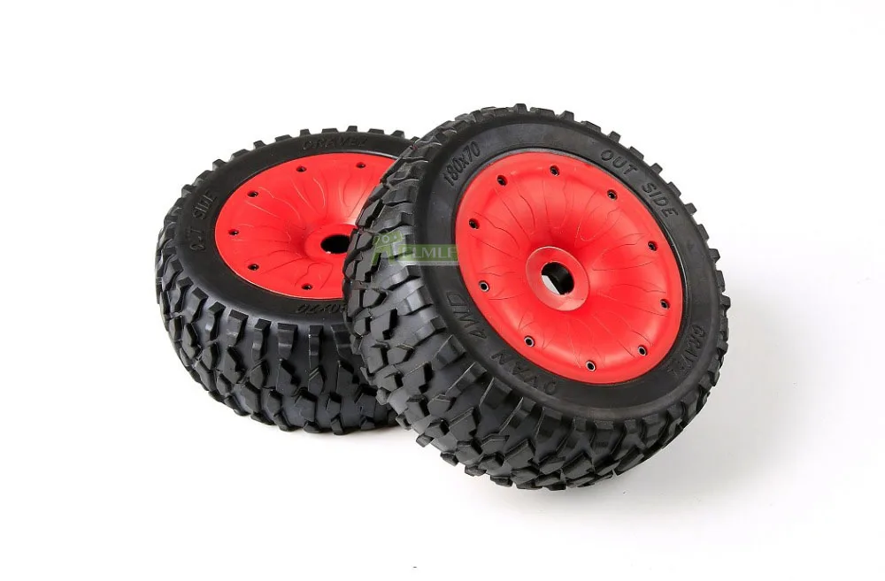 Шины для колес из щебня в сборе, комплект подходит для 1/5 Losi 5ive T Rovan LT Kingmotor X2 BAJA 4WD SLT - Цвет: Red