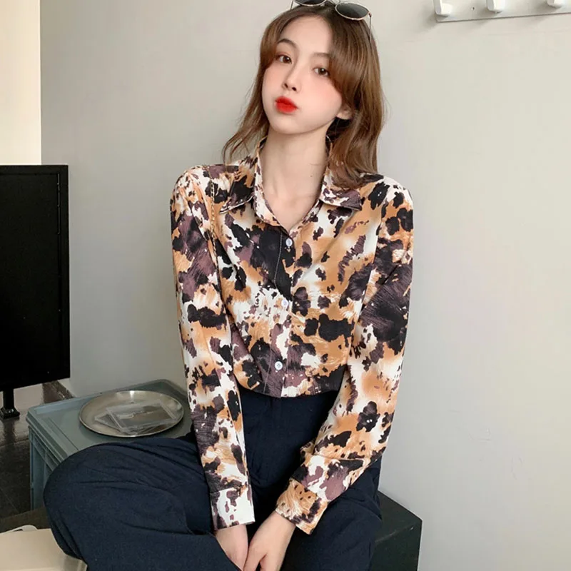 

Women Clothes Autumn New Style Ink Painting Loose Mid-length Long-sleeved Blouse