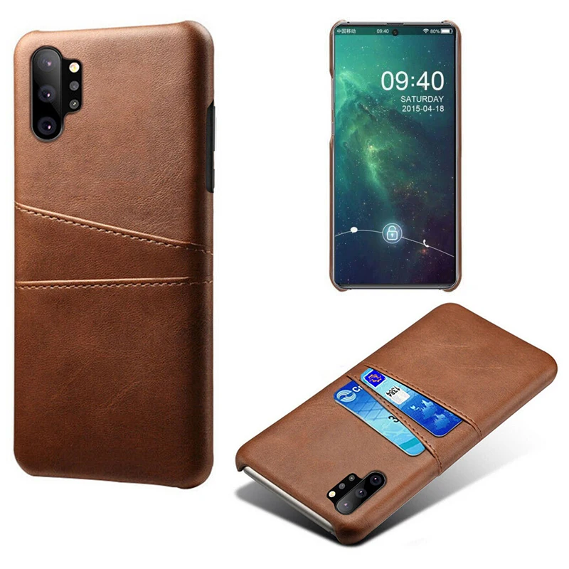 Brown YISHANGOU чехол для телефона для samsung S10 S9 плюс Note8 Гибридный чехол из искусственной кожи Жесткий ПК держатель для карт задняя крышка чехол для Galaxy Note Note9 A9 A8 A7 J8 - Цвет: Brown