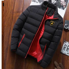 2022 Winter New Hot-selling Mens Lamborghini Red Down Jacket Printing Brand Mens Jacket Mens Fashion Jacket Zipper Top Direct