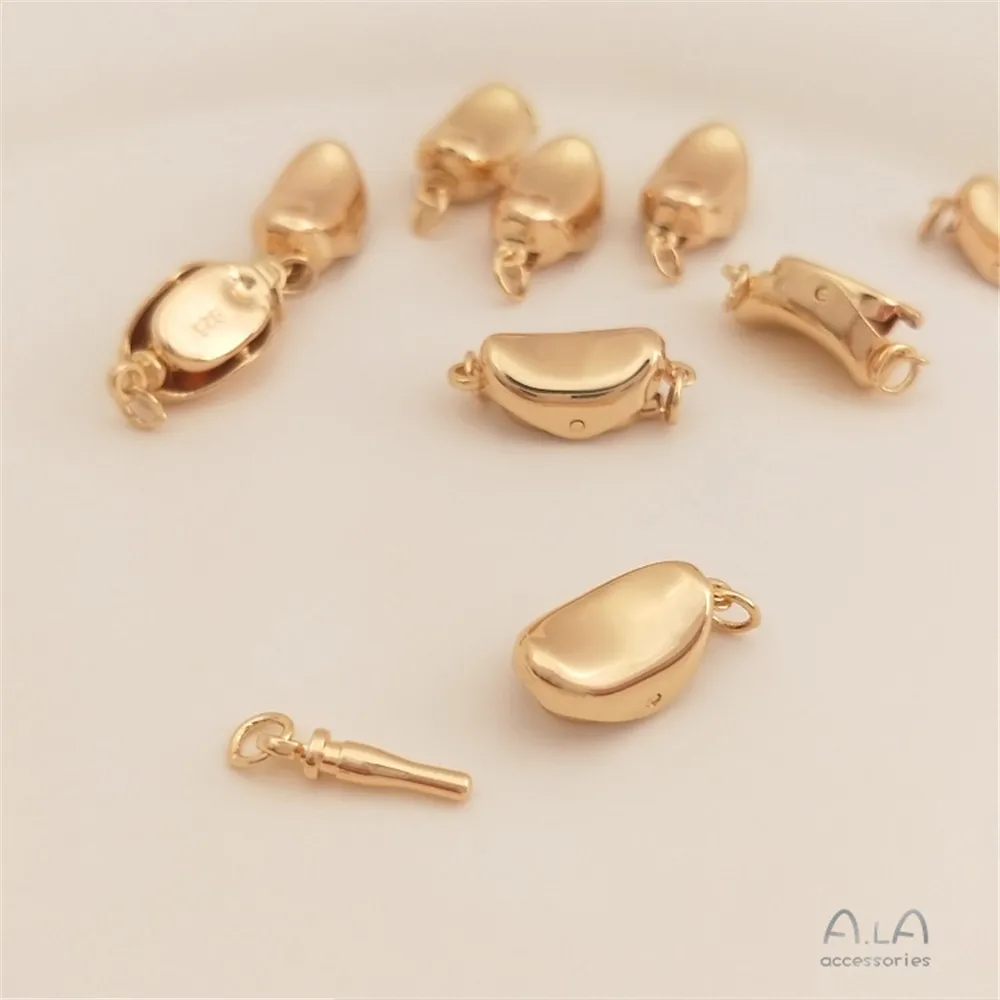 

14K Gold Filled Boat shaped ingot clasp pillow clasp pearl stick clasp DIY bracelet necklace end accessories