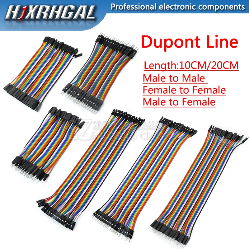 Dupont line 120 шт 10 см папа + мама и женщина перемычка провод кабель для Arduino diy kit