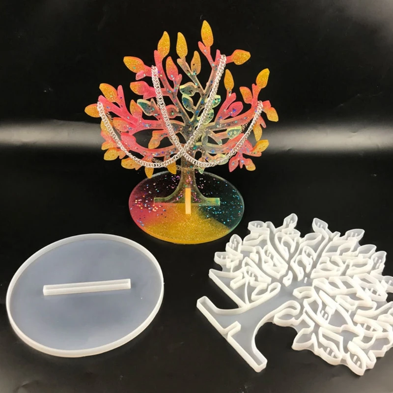 

Earring Clip Resin Mold Jewelry Display Mold Tree Earring Pendant Jewelry Storage Rack Mold Epoxy Silicone Casting Kit