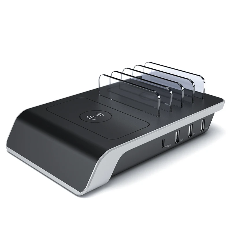

4 Ports Cell Phone USB Charger Fast Charge Smartphone Bracket Support Wirless Charging AS99