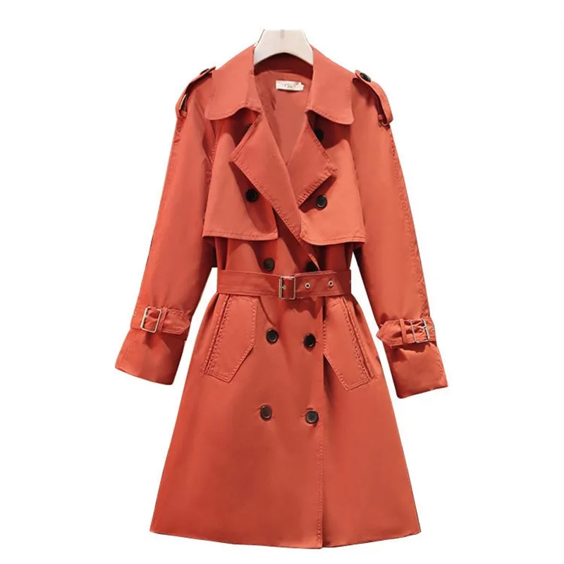 

Jacket Coat Women Spring Autumn Long Jackets Double Breasted Casual Plus Size Outwear Female Elegant Windbreaker Coats