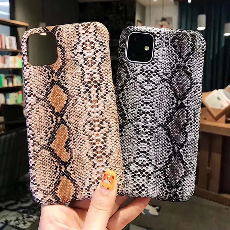 Чехлы из искусственной кожи с текстурой змеиной для iPhone 6 6s 8 7 Plus XS Max XR чехол