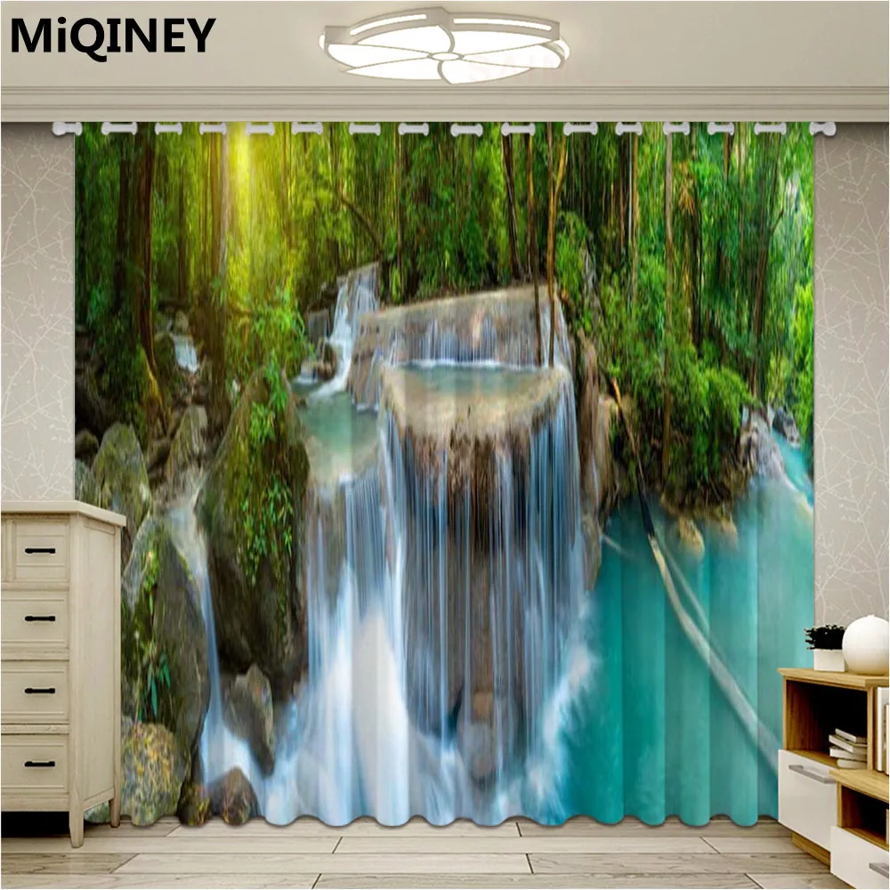 Занавеска Водопад 3D для гостиной Весенняя штора с миниатюрным затенением