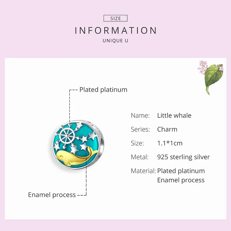 womak enamel whale round beads fit bangle charms bracelet 925 sterling silver charm women luxury jewelry DIY gift | Украшения и