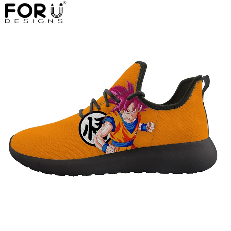 FORUDESIGNS/Повседневное Мужская обувь с рисунком из аниме принт Dragon Ball Z Обувь с дышащей сеткой вязать кроссовки для мальчиков-подростков; классные Саян Защита от солнца Гоку Вегета Туфли без каблуков - Цвет: HMA406Z60