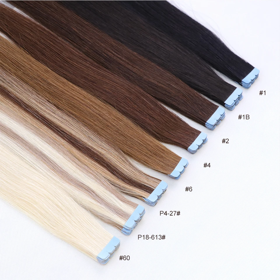 MRS волосы 3x0,8 см мини-лента для наращивания человеческих волос с микроинтерфейсом, двусторонний бесшовный клейкий клей, блонд, коричневый от AliExpress WW