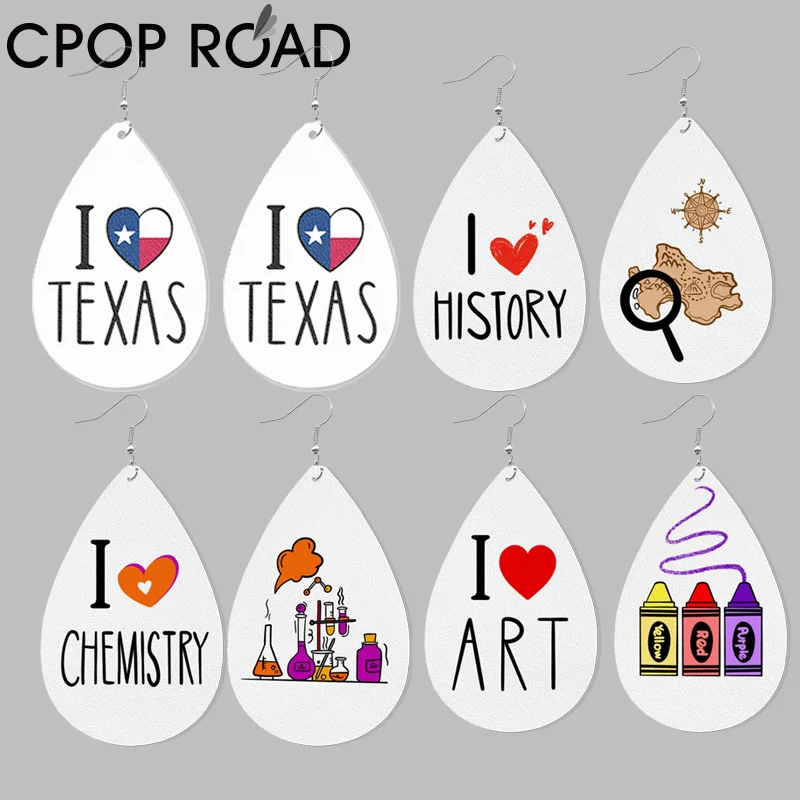 Женские леопардовые серьги капли Cpop из искусственной кожи в форме сердца для