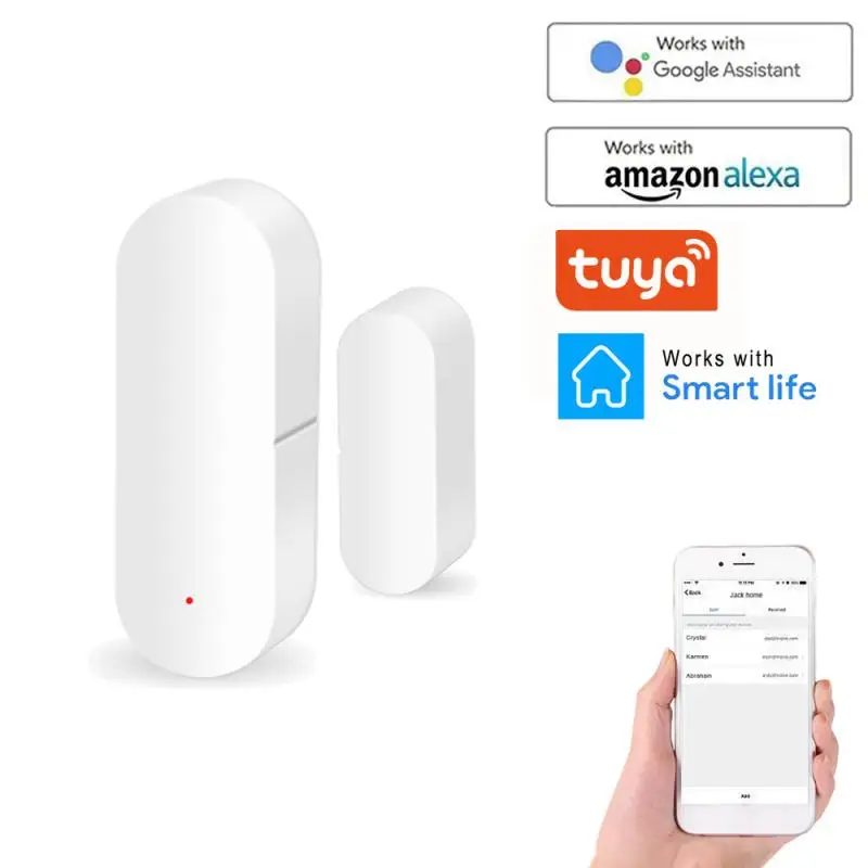

Tuya Smart WiFi Door Sensor Door Open / Closed Detectors Wifi Home Security Alarm Compatible With Alexa Google Home Tuya APP