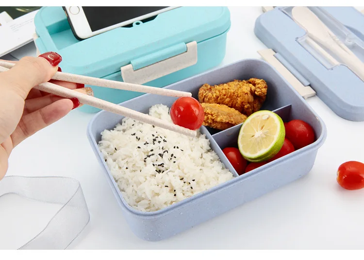 Контейнер для ланча, 3 отделения, Microwavable BPA, горячая еда, оснастки Bento для детей/мальчиков/девочек с столовыми приборами