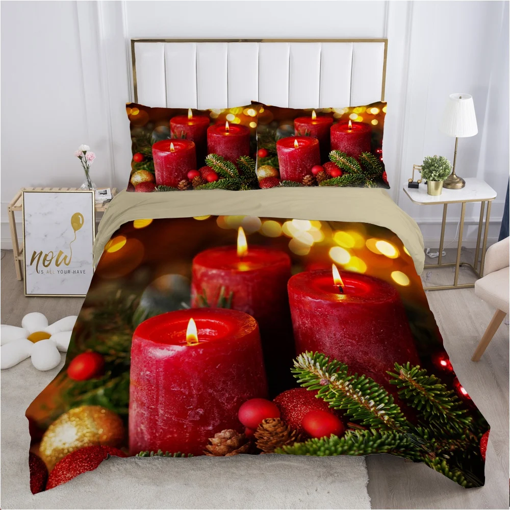 Christmas santa claus Duvet cover set 240x220 200x200 Bedding Twin Queen King Double Bed linens Quilt Bedclothes Socks | Дом и сад