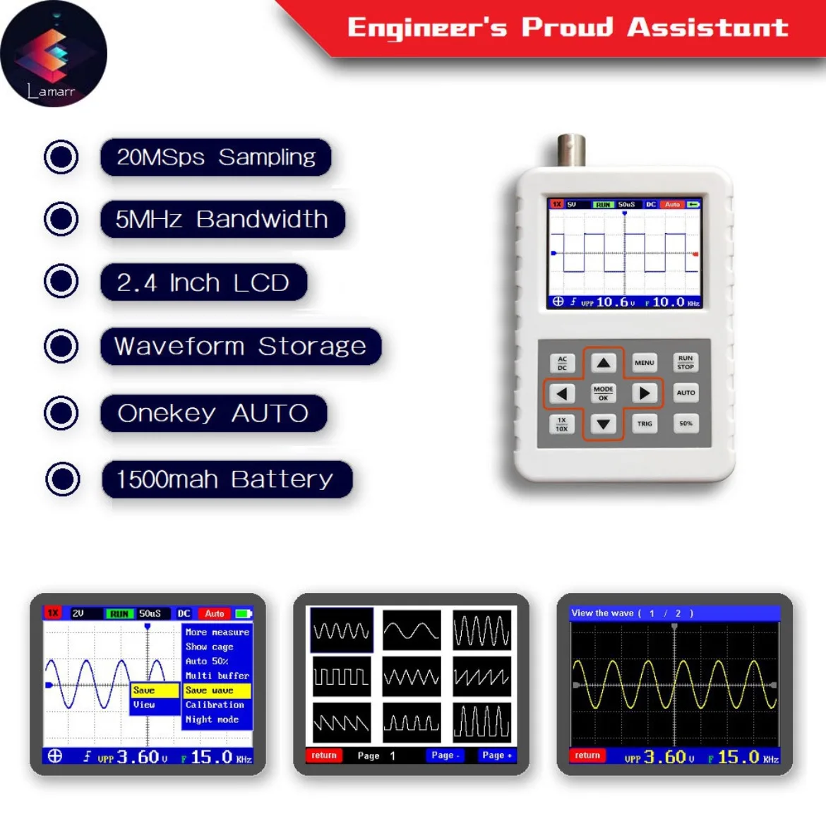 Портативный мини портативный цифровой осциллограф DSO FNIRSI PRO цветной дисплей 2 4