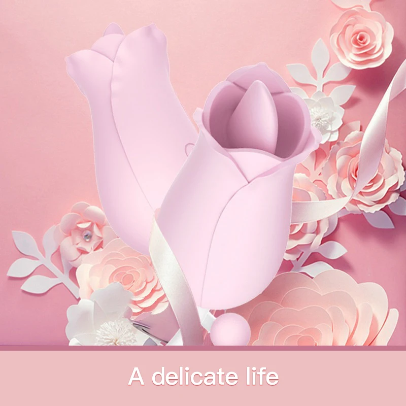 Розовый Стимулятор клитора 10 скоростей точки G язык лизание вибратор взрослые