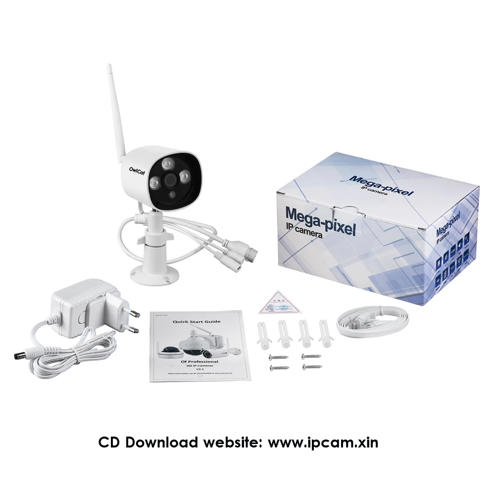 Цилиндрическая IP-камера OwlCat HD 1080P 2 Мп с микрофоном и поддержкой Wi-Fi | Безопасность