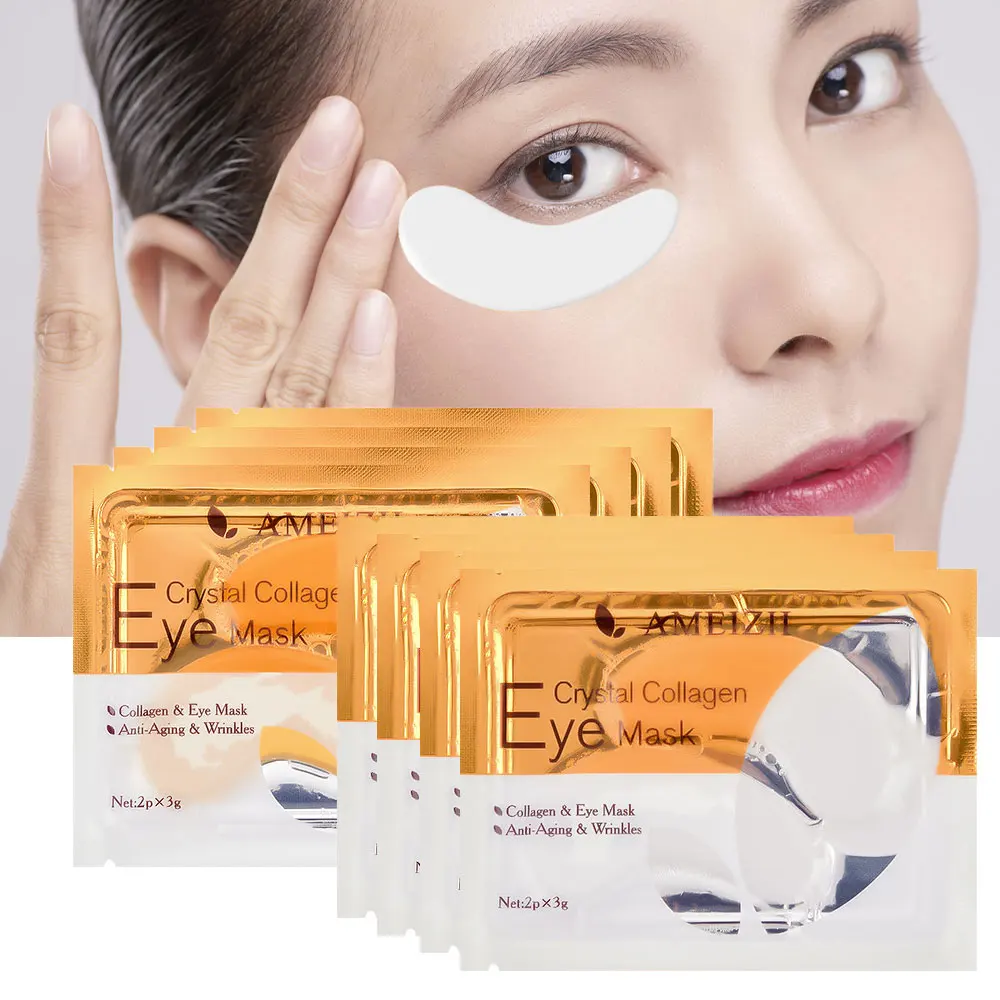 

50 Pair Beauty Patches Crystal Gold Collagen Essence Eye Mask Remove Eye Bags Lifting Anti Wrinkle Facial Pack Korean Cosmetics