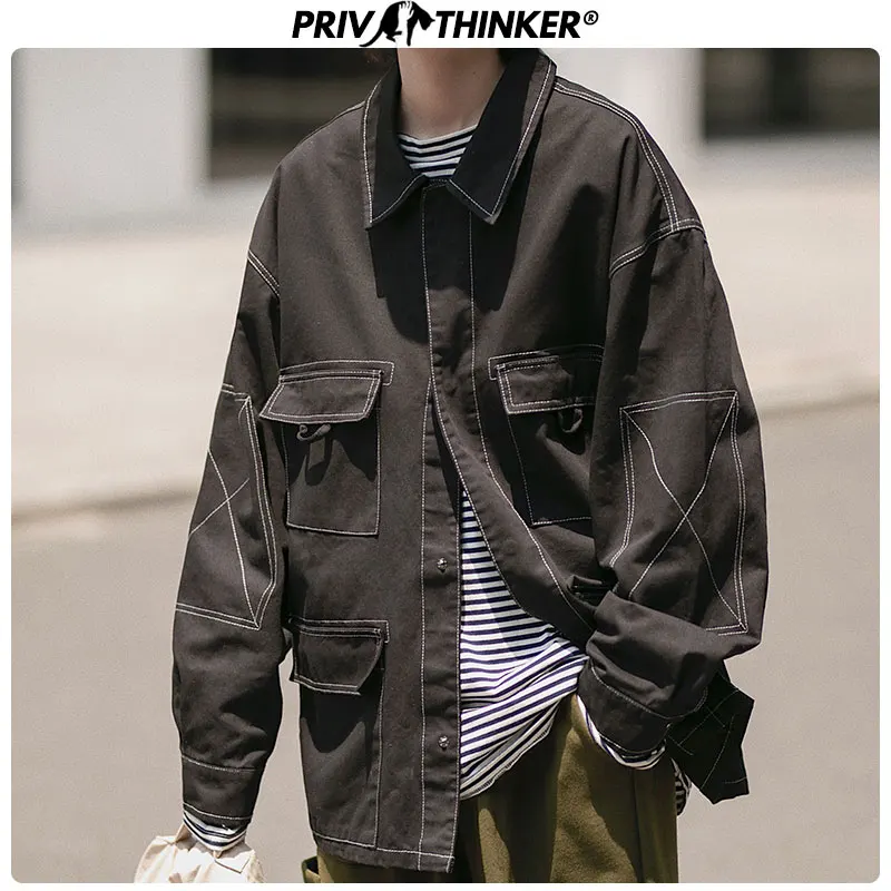 Privathinker мужские повседневные модные куртки в стиле сафари осенние дизайнерские