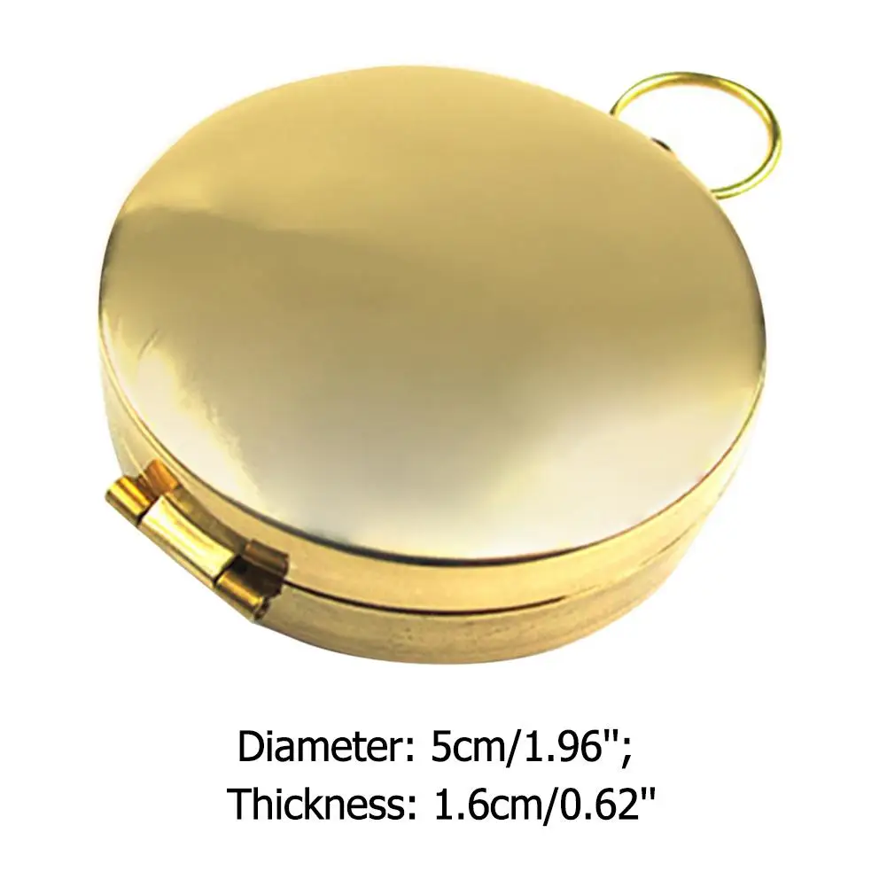 

Portable Pocket Brass Gold Plated Copper Compass for Outdoor Camping Hiking Navigation with Noctilucence Display Outdoor Tools
