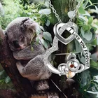 Милое модное ожерелье с медведем коала ожерелье с кулоном в виде животного и сердца ювелирные изделия для девушек аксессуары подарок на день рождения