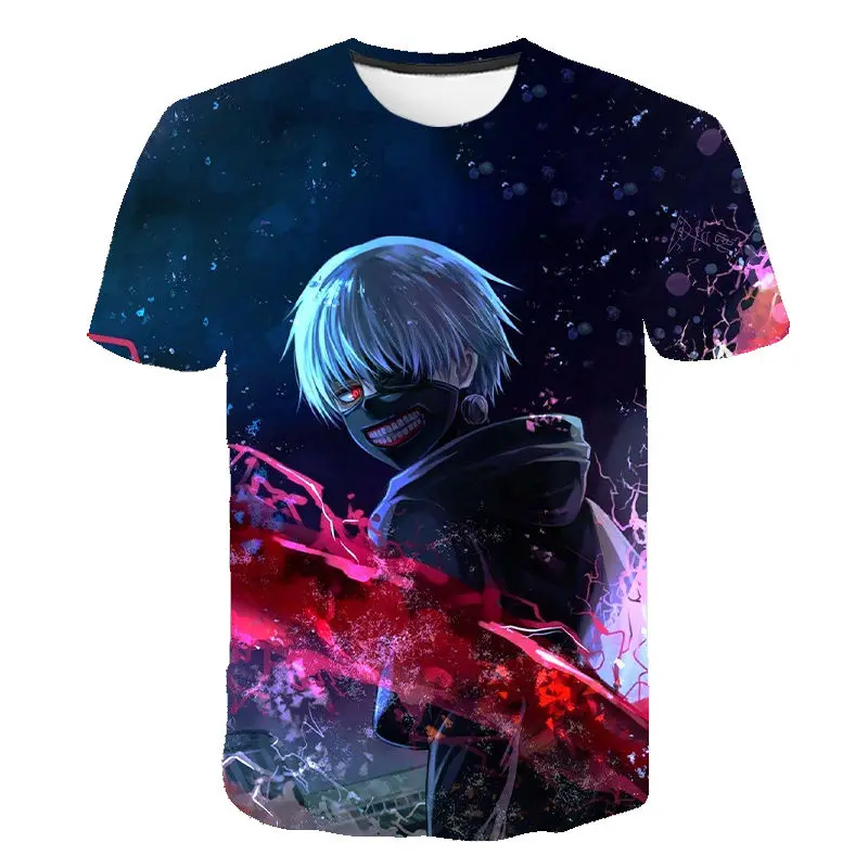 

3d T-shirt Tokyo Ghoul T shirt Men Women Blood Shirt Casual Ken Kaneki Printed Japan Anime Tops Tees Boy Girl Children's Clothes