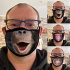 Творческий с животным принтом смешное лицо маска для взрослых моющиеся многоразовые хлопковые тканевых масок пыле 3D защитный лицевой щиток Mascarillas # AF
