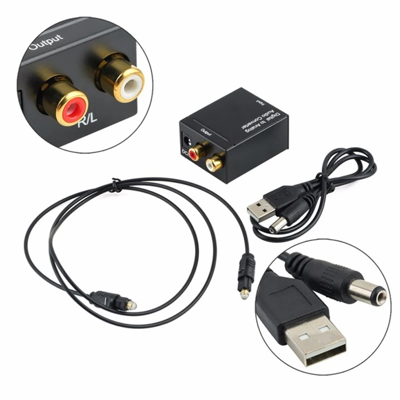 Цифровой оптический переходник Toslink SPDIF Coax в аналоговый RCA