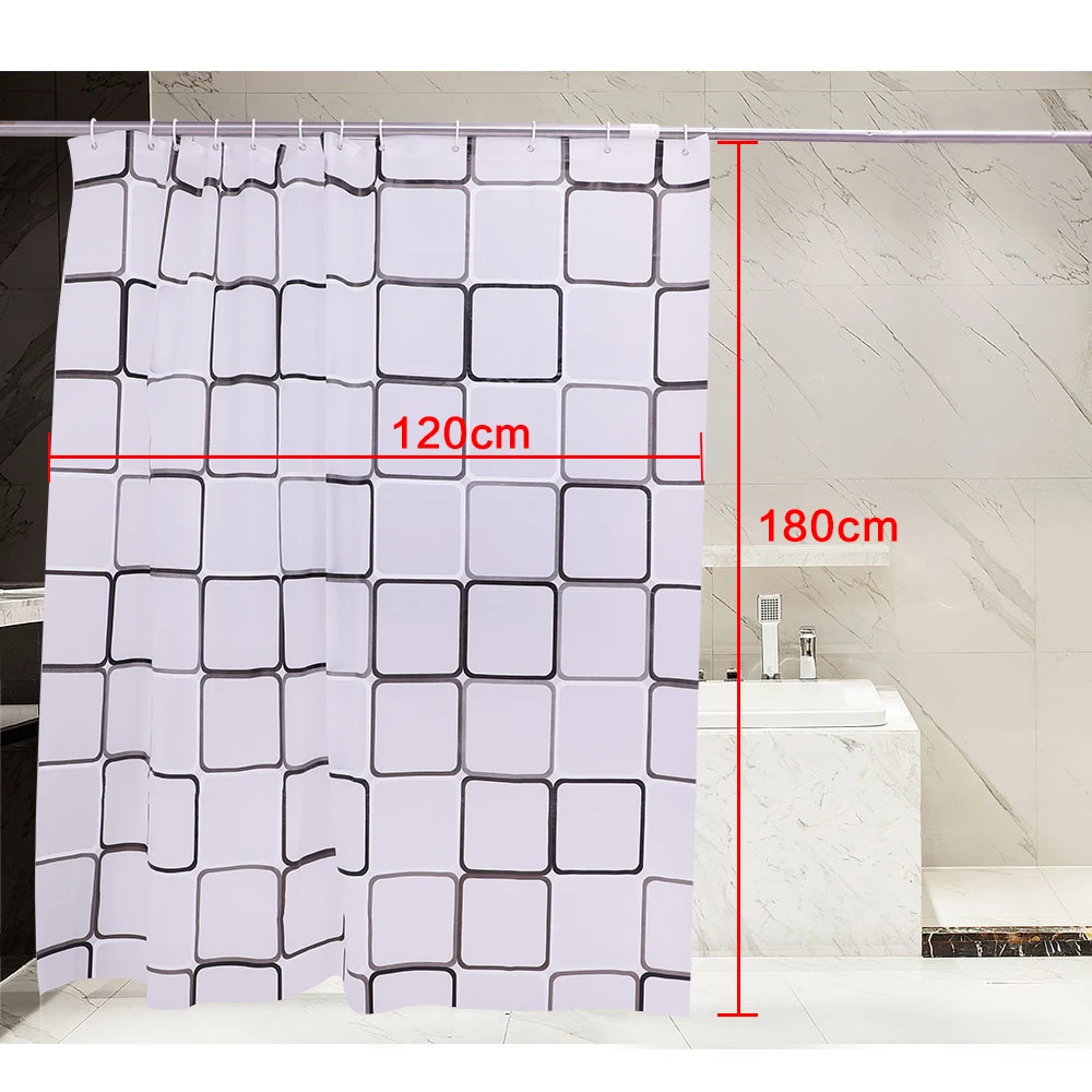 Водонепроницаемая клетчатая занавеска для душа в клетку 180*180 см | Дом и сад