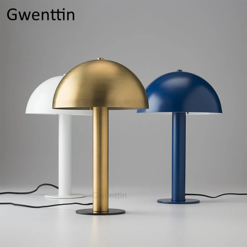 

Modern Gold Mushroom Table Lamps for Bedroom Bedside Lamp Nordic Iron Led Stand Desk Light Fixture Study Home Art Deco Luminaire