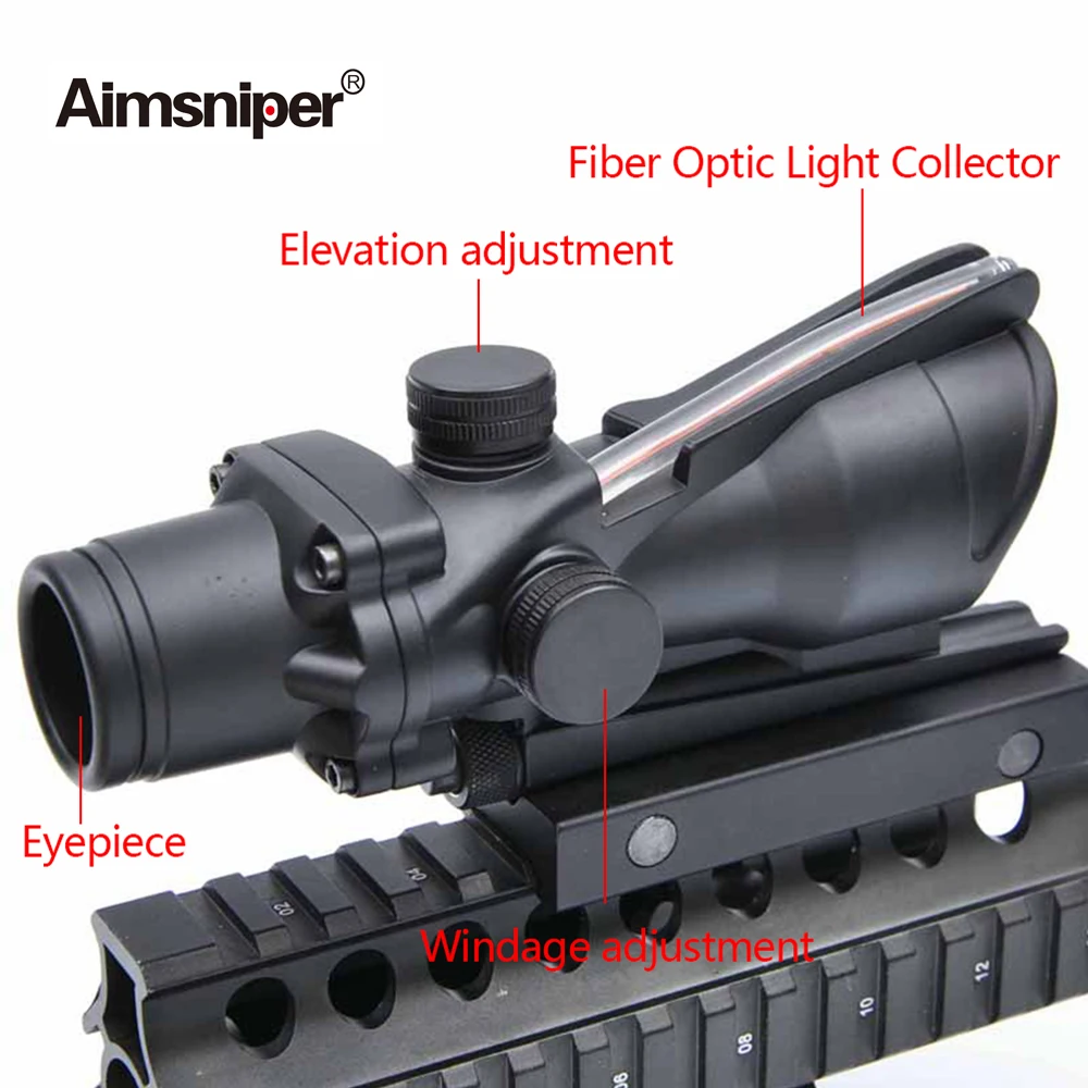 Оптический оптический прицел Aimsniper ACOG Style 1X32 с красной точкой тактический