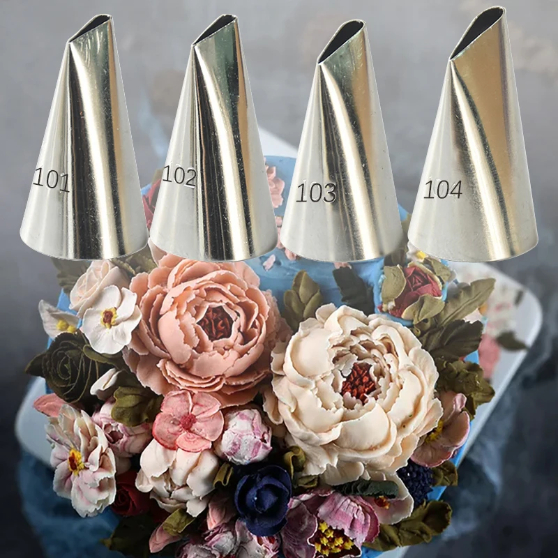 #101#102#103#104 Rose Petal Icing Piping Nozzles For Decorating Cakes Cupcake Pastry Tips Baking Pastry Tool кондитерские товары