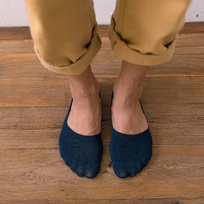 

Носки мужские однотонные хлопковые силиконовые Нескользящие, унисекс, 5 пар, весна-лето, 42402