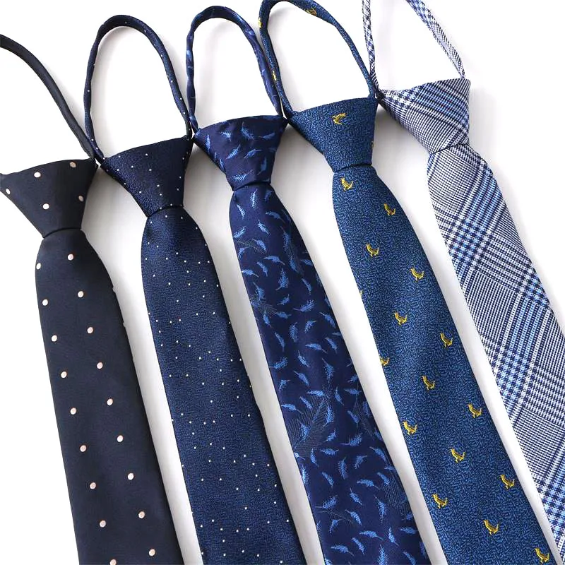 Галстук для мужчин классический деловой мужской галстук на молнии ленивый галстук в горошек 6,5 см жаккардовые галстуки женская повседневна...