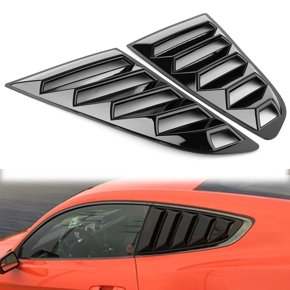 

Автомобильное окно, боковая флейка, отделка, украшение LH + RH, 2 шт. для Ford Mustang 2015 2016 2017 2018, глянцевый черный