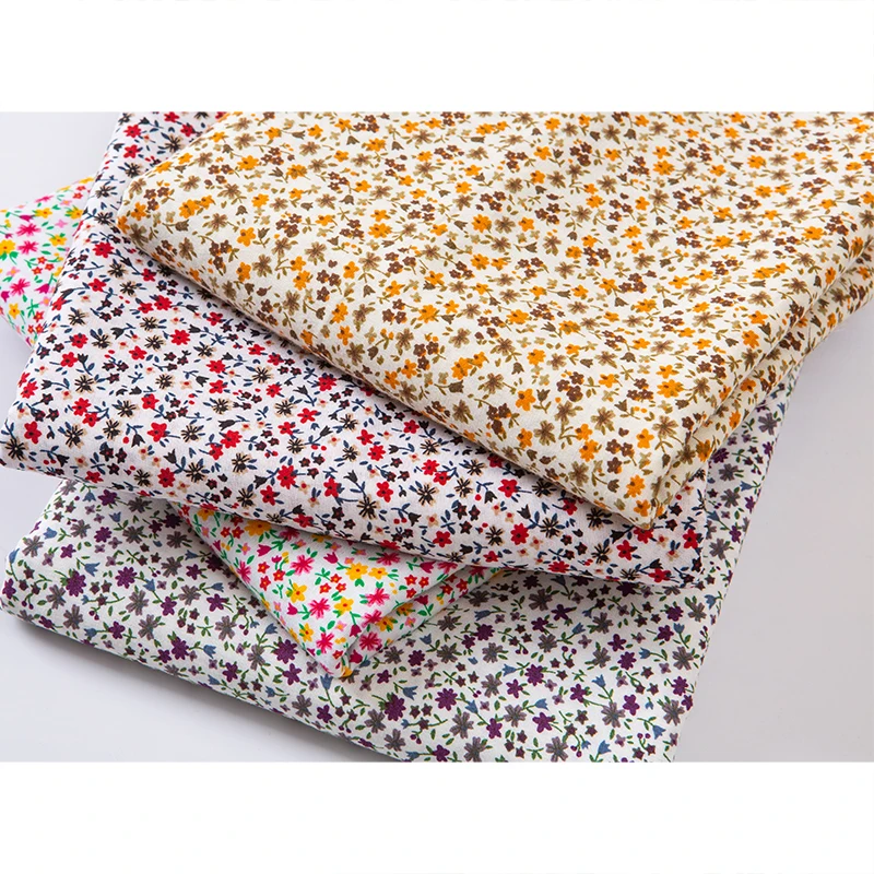 Хлопковый с цветочным принтом саржевый хлопковый поплин для платья Комплект