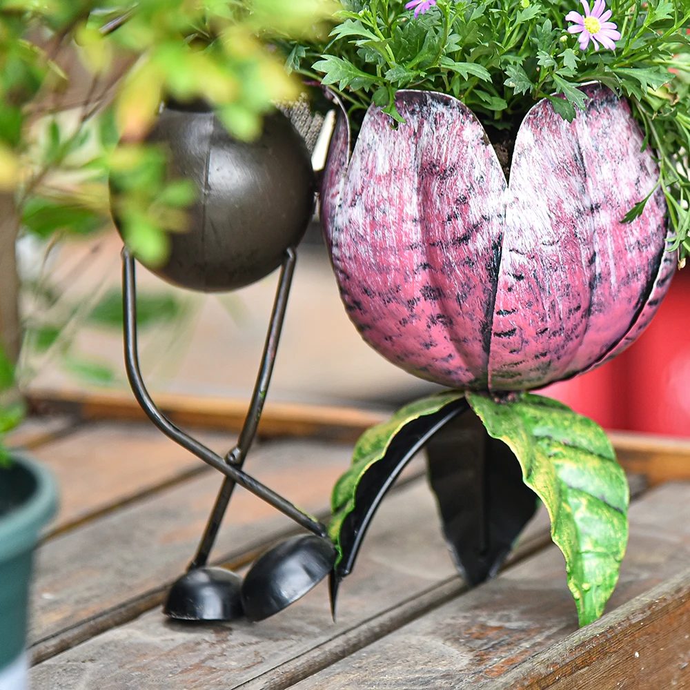 Кованые железные парные муравьиные цветочные горшки Sungmor для дома и улицы